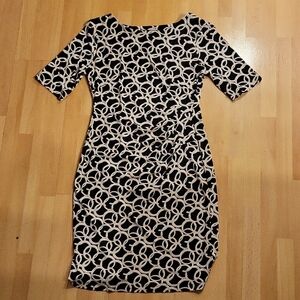 Connected Apparel Black and Lilac Long Sleeve Dress